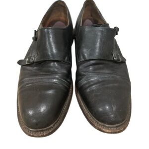Frye Monk Strap Shoes Black leather MENS 16